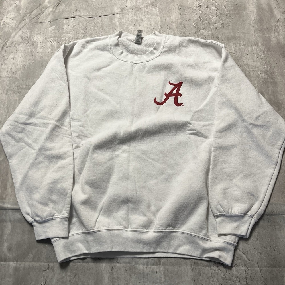 Alabama Crimson Tide "I Love Crimson Tide" White Crewneck Sweater Size Large
